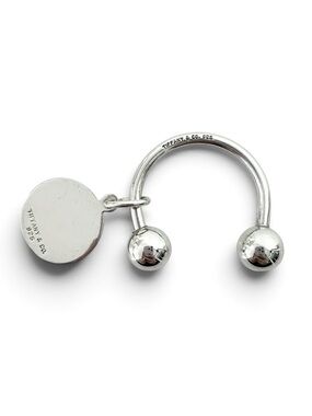 Tiffany & Co. Engraved 925 Silver Ball Keychain with Charm Tag